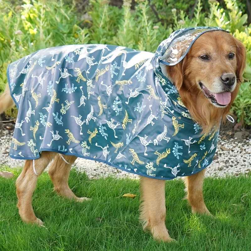 New Cute Dinosaur Dog Raincoat Dog Clothes Corgi Teddy Golden Hair Ins Pet RaincoatXJ250121