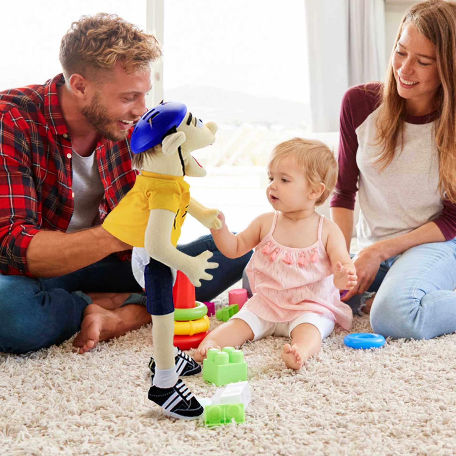 60cm Big Jeffy Boy Hand Puppet Plush Toy Detachable Childrens Soft Doll Talk Show Party Prop Puppet Stuffed Doll Childrens Gift X2501291