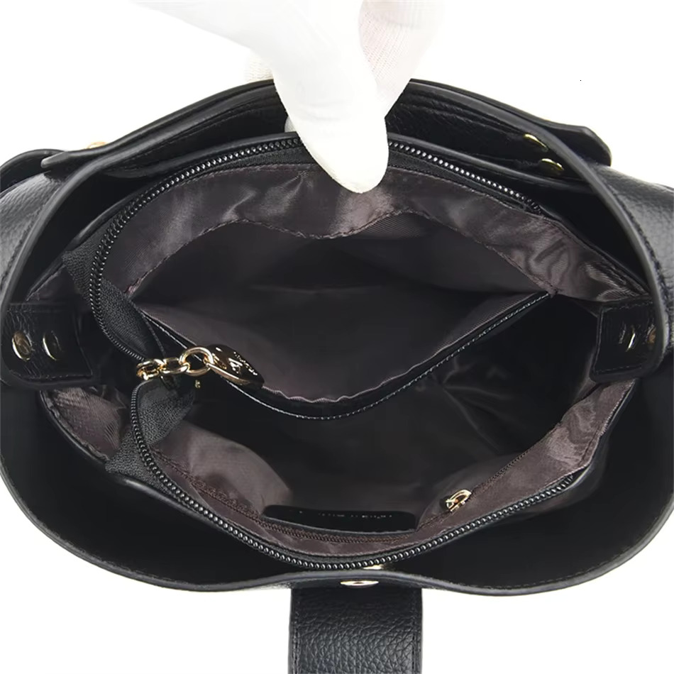 3 Layers Quality Soft Leather Handbag For Women High Capacity Designer Ladies Shoulder Messenger Bags Sac 2025
