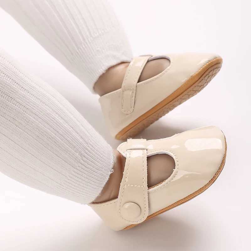 Baby Girl Mary Jane Flat Shoelaces Bow Princess Party Dress Baby Crib Shoes Anti Slip Soft Rubber Sole Suitable For Childrens X250129