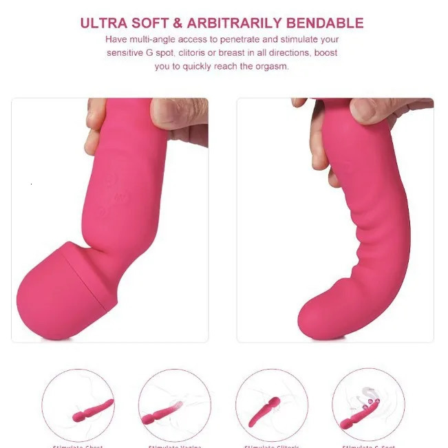 Dual Head AV Vibrator Massager G Spot Magic Wand Clitoris Stimulator Strong Vibration Powerful Dildos Adult SMSex Toys for Woman 250114