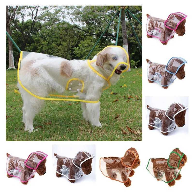 Xs-8XL Pet Dog Puppy Clothes Waterproof Transparent Rainwear Fashion Color Edge Snap Design Rain Coat for Large Dogs CostumesXJ250121