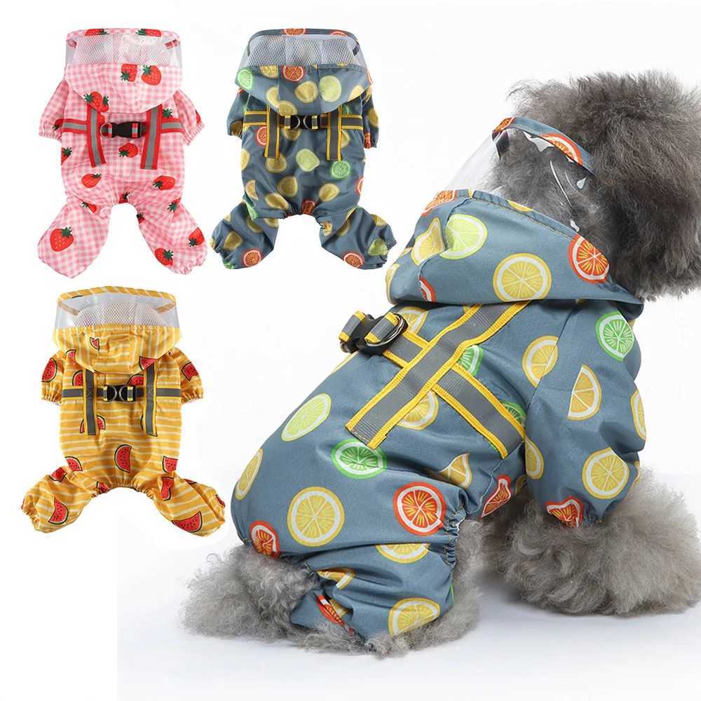 Dog Raincoat Dog Hooded Poncho 4 Legs Dog Rain Jacket with D Leash Ring Waterproof Dog Rain Clothes for Small Medium DogsXJ250121