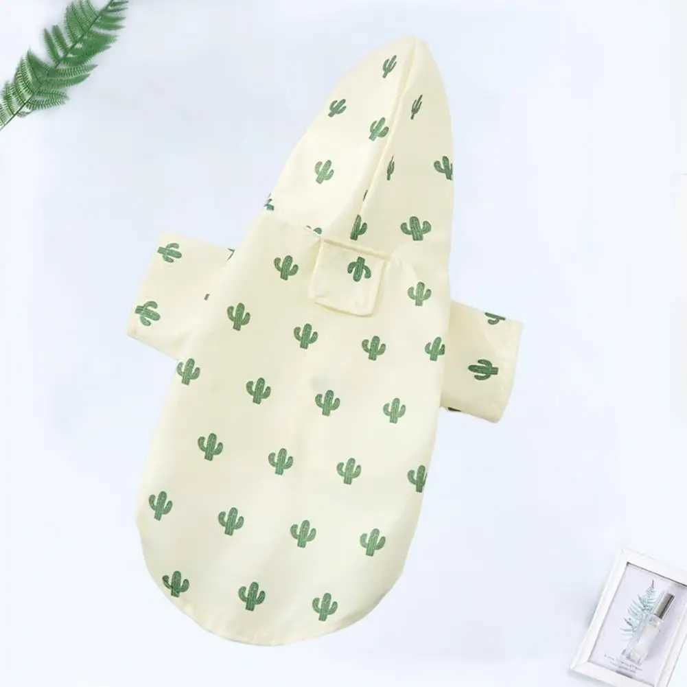 Fastenertape Pet Raincoat Multifunctional Waterproof Pet Raincoat with Hood for Dogs Reflective Print Sunscreen for SmallXJ250121
