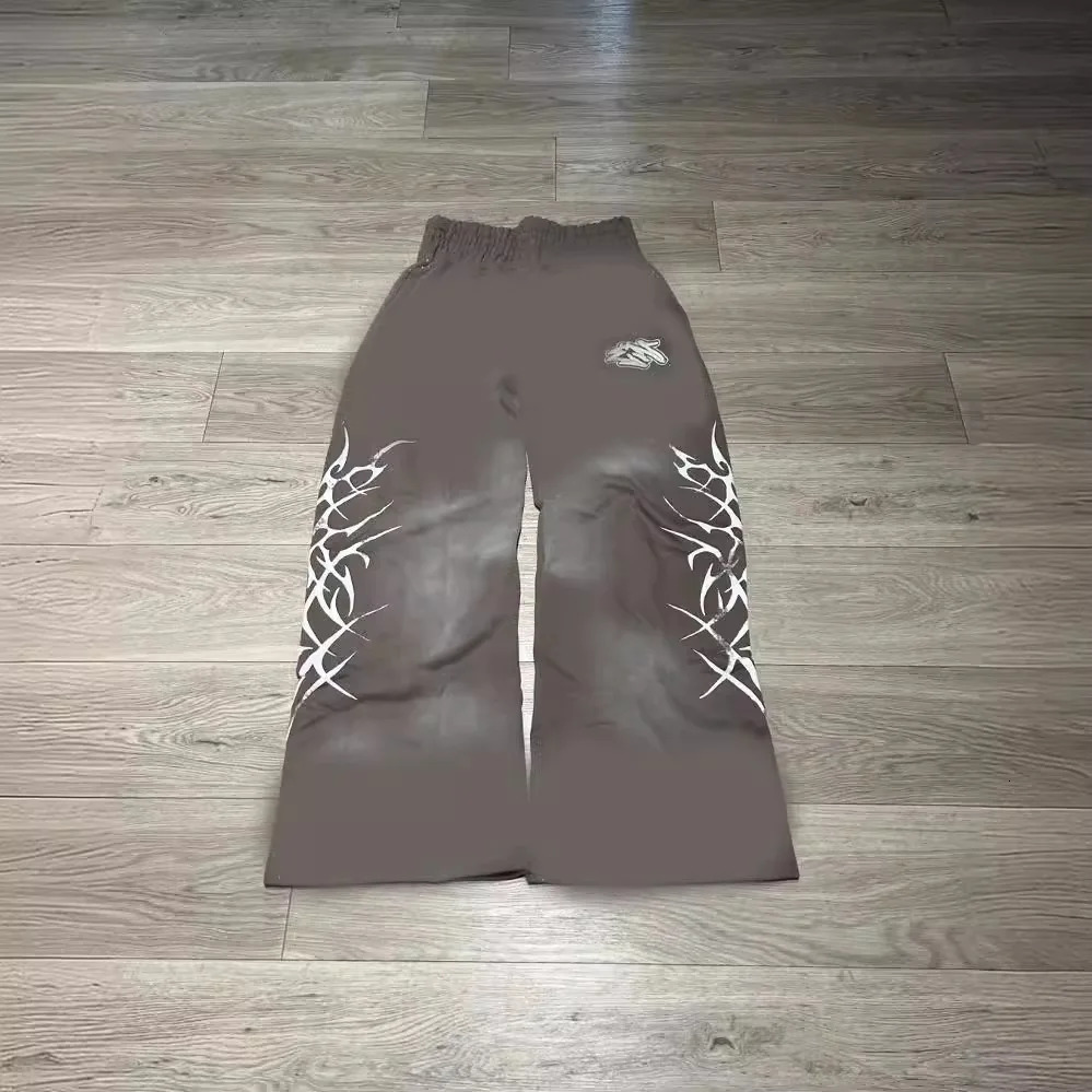 Y2k Rhinestone Loose Elastic Waist Sweatpants Casual Pants High Street Hip-Hop Rap Street Dance Dressing Streetwear Student 250120