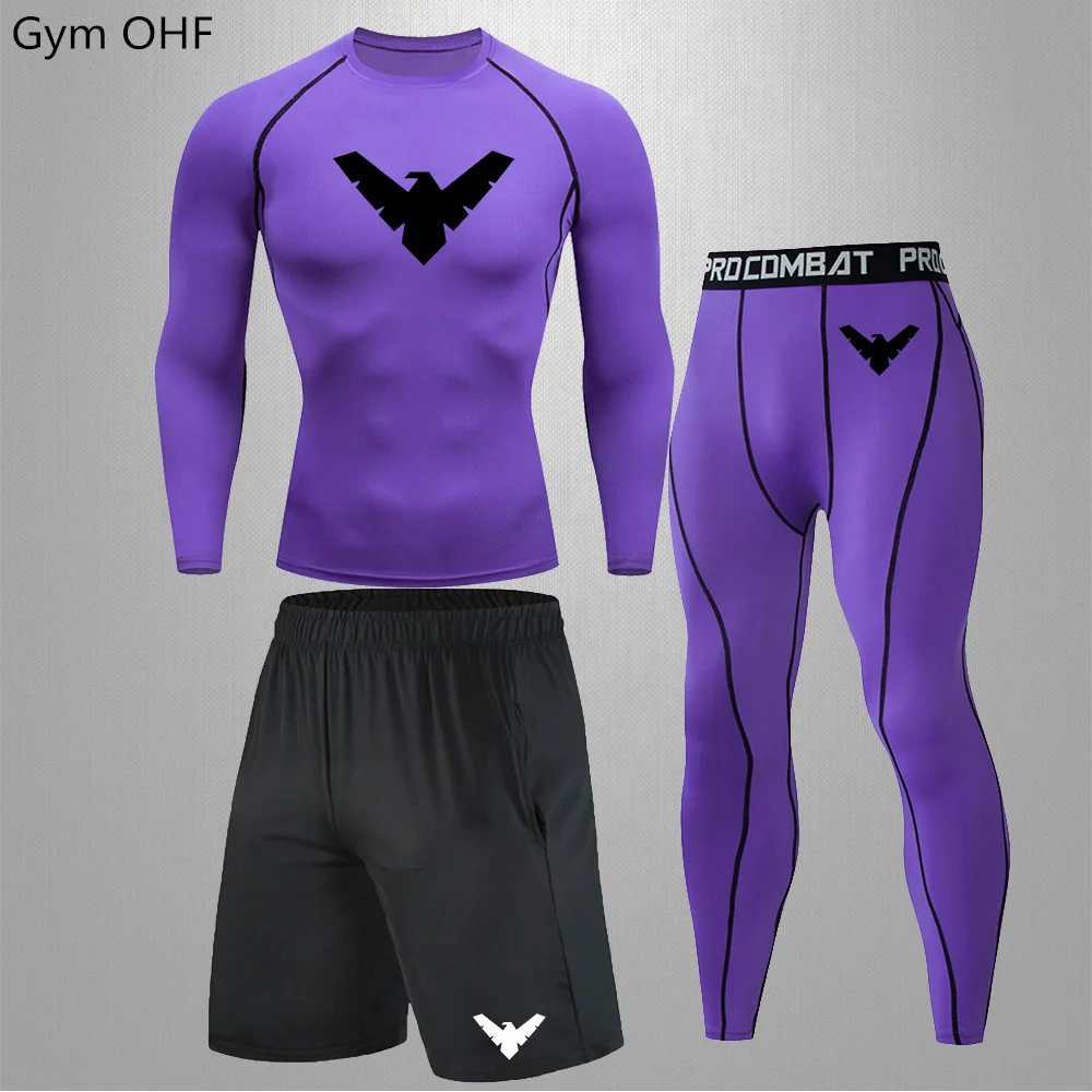 Nightwing Mens Compression Sportswear Suits Gym Tights Training Clothes Workout Jogging Running Set Rashguard Tracksuit For Men X250129
