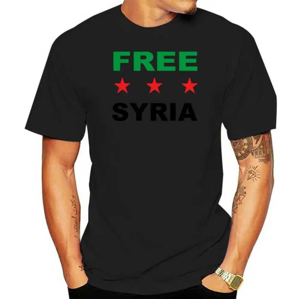 Free Syrian Flag 3D Printed Casual T-shirt Simple Versatile Round Neck T-shirt Mens Loose Cozy Breathable Short Sleeve ClothesXJ250117