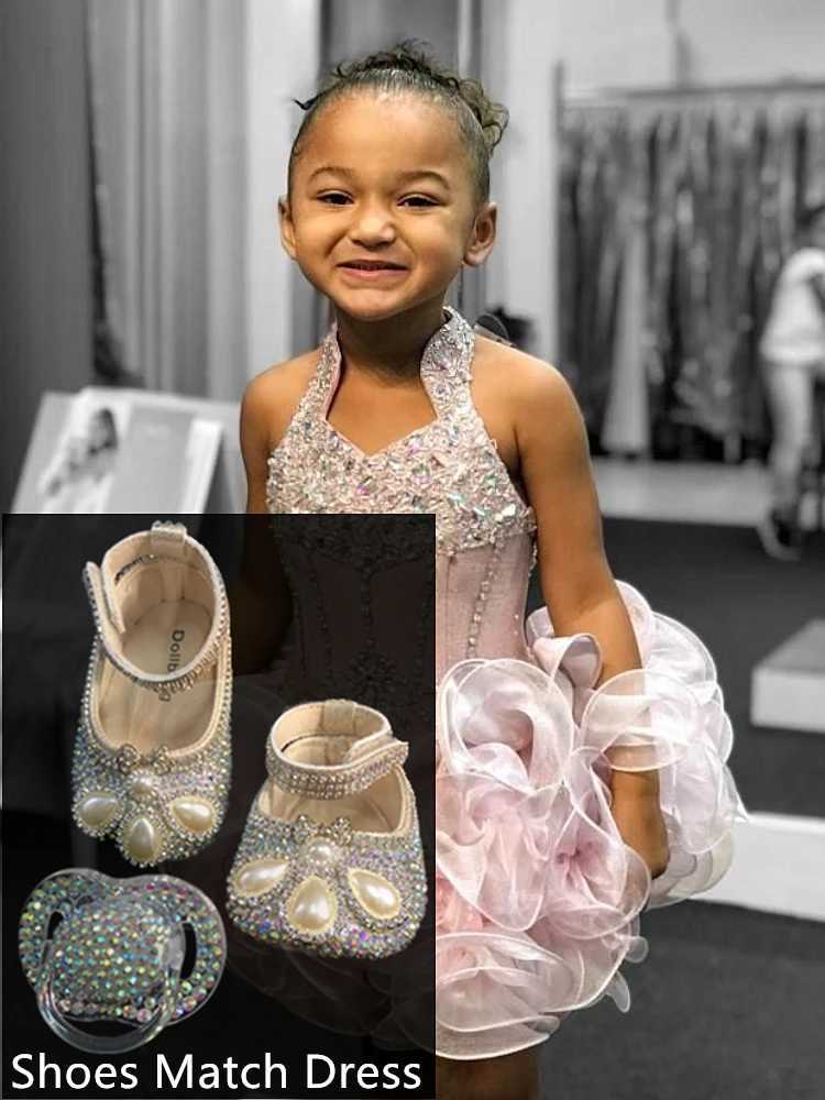 Dollbling 4 Seasons Girl 0-4 Years Graceful Pink Butterfly Knot Prewalk Indoor Soft-Sole Shoes for Christening or Baby Shower X250129