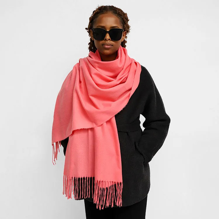 Women Imitation Cashmere Scarves 70x200cm Including Beard Fashion Korean Version Solid Warm Scarf Versatile Shawl Party Gift 250120