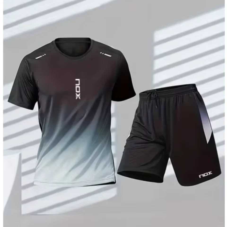 Nox Mens Tennis Sports T-shirt And Loose Shorts Set Comfortable Sports Shorts Summer Mens Badminton Training Wear X250129
