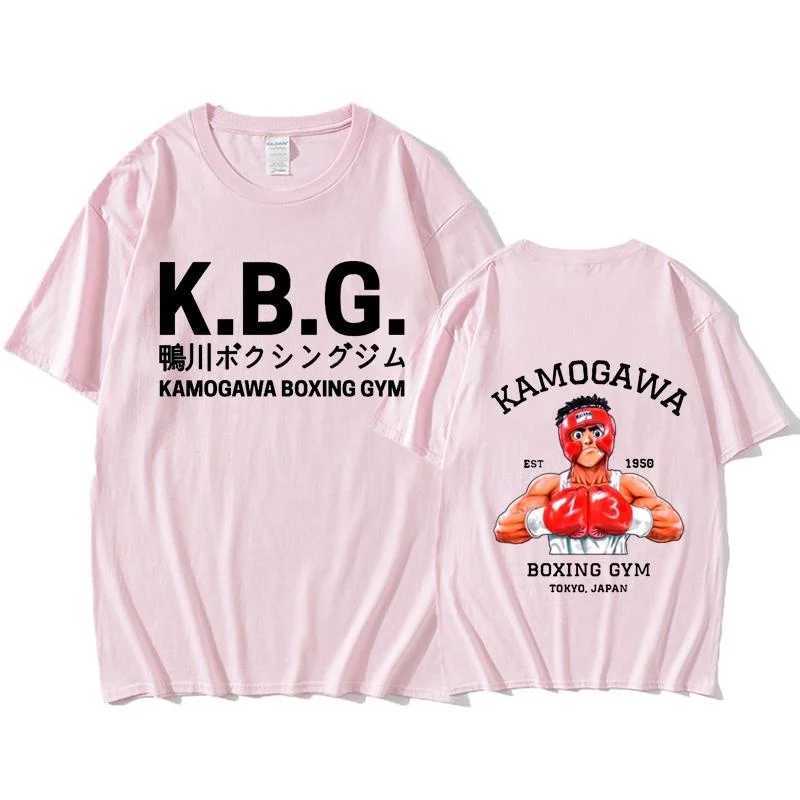 New Hajime No Ippo Kamogawa Boxing Gym T Shirt Mens Fashion Anime Printed Ts Casual Outdoor Personty Loose Short Slve X250129