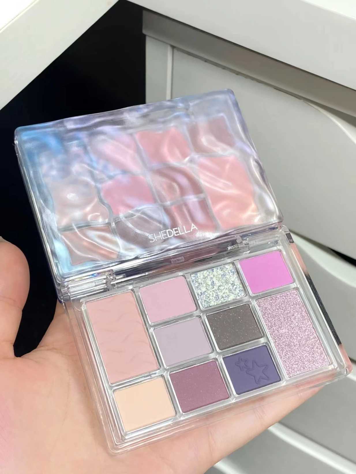 New Arrival SHEDELLA Water Ripple 10 Color Eyeshadow Smoked Pink Purple Earth Color Matte Shimmer Texture Z250121
