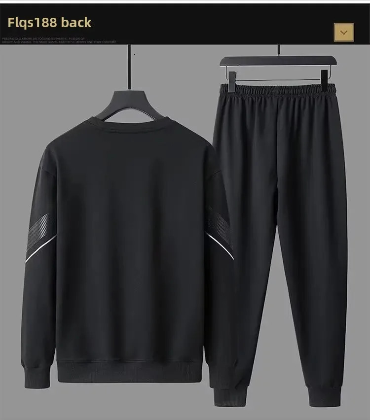 Autumn Mens Sports Suit Casual Sweatshirt Pullover 2-Piece Set Plus Size Round Neck Sweatshirt Stylish Male Tracksuit 250117