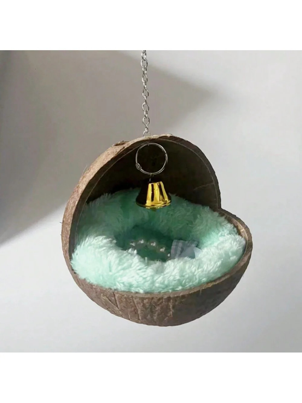 Natural Coconut Shell Birds Nest Parrots Nest Parrots Breeding Swing Hammock Hanging Ring Parrot Toy Suspension Bridge 250121