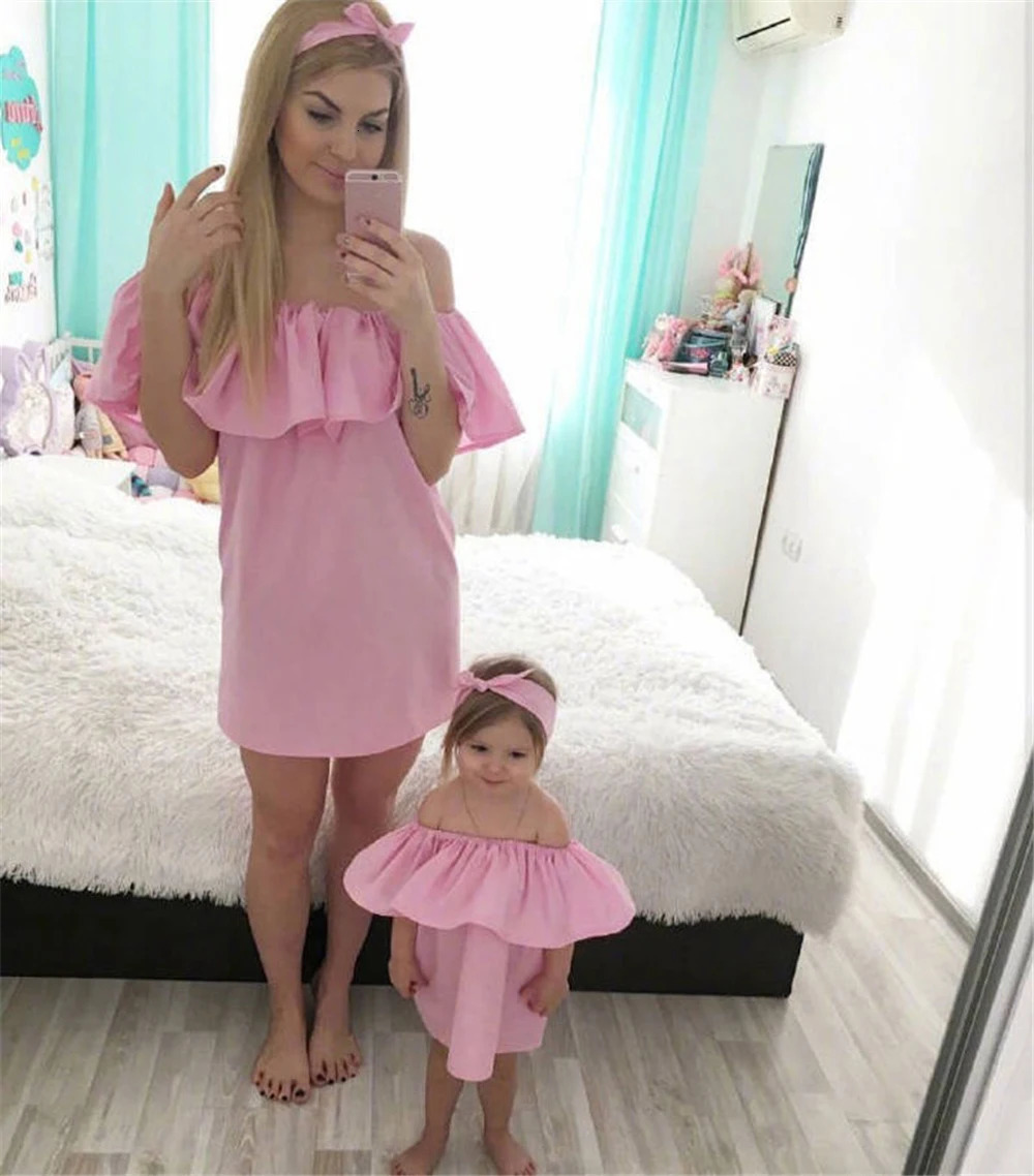 Mother Daughter Dresses Family Clothing Matching Mother Little Girl Clothes Family Look Dress Roupa mae e filha rapa mama e hija 250117
