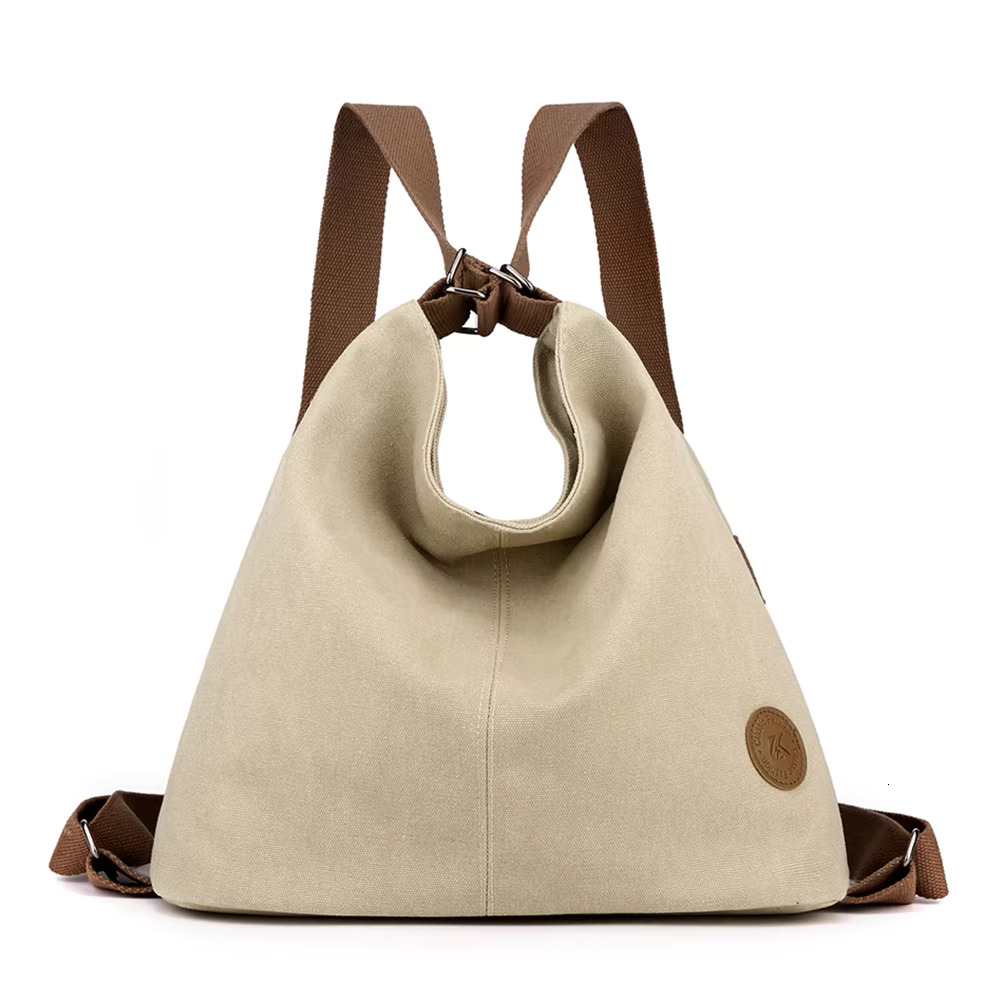 Women Convertible Rucksack With Zipper Pocket Travel Fashion Backpacks Multifunctional Double Shoulder Bag Female Daily Backbags