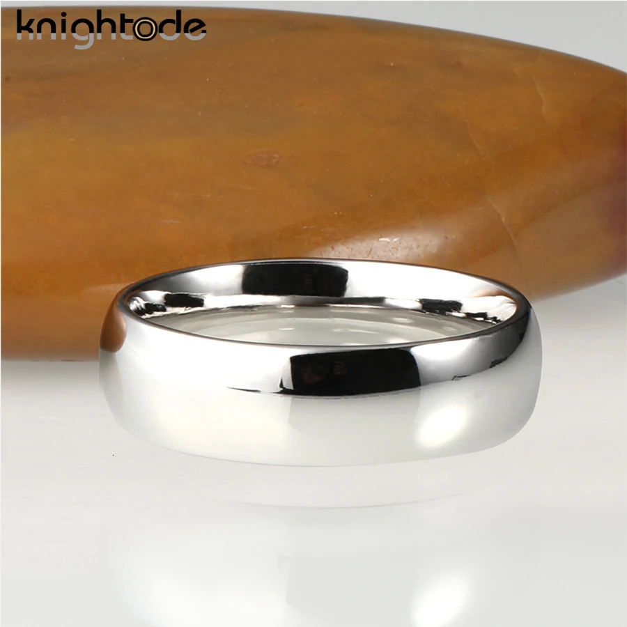 White Gold Color Tungsten Carbide Ring Simple Wedding Band Men Women Engagement Anniversary Gift Dome Polished Comfort Fit 250117