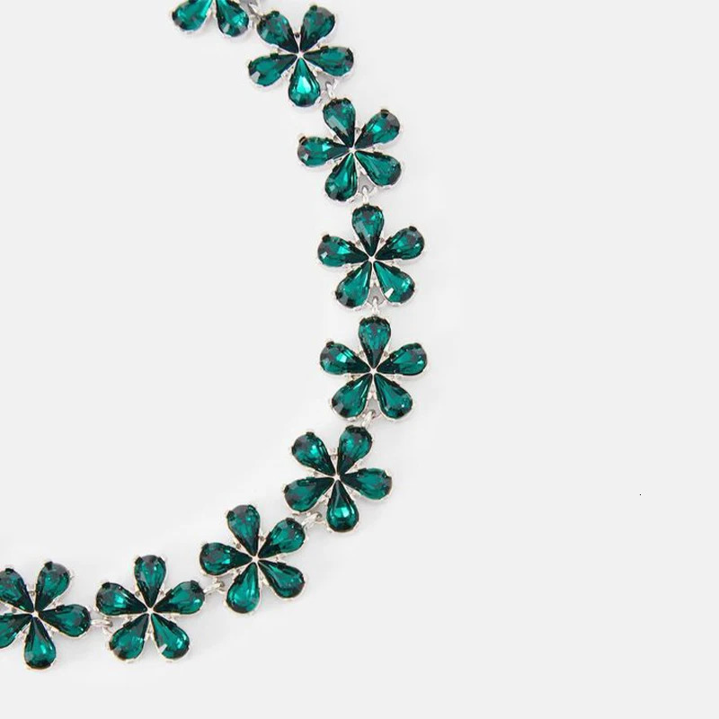 Green Diamond Flower Foot Bracelet Jewelry Womens Party Gift Premium Crystal Foot Chain Accessories Wholesale 250110