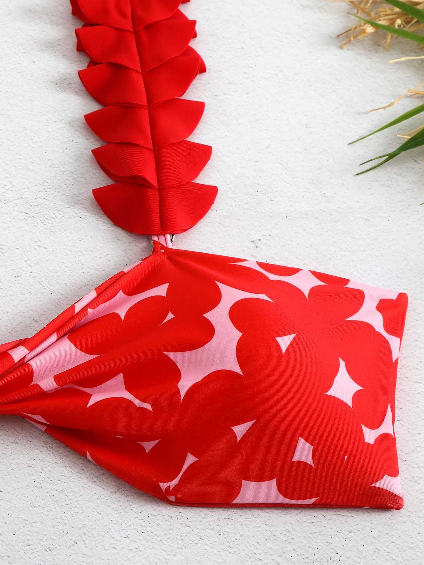 New Floral Low Waist Bikini Set Women Swimsuit 2024 Trend Bandeau Biquini Swiwmear jer Brazilian Bathing Suits BeachwearXJ250120