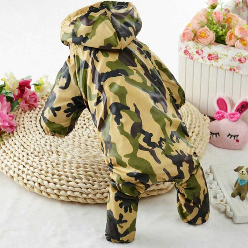 2018 New Arrival Camouflage color Dog Raincoat for Small Dogs Waterproof Pet Clothes Outdoor Clothing Dog Cat Hooded RaincoatXJ250121