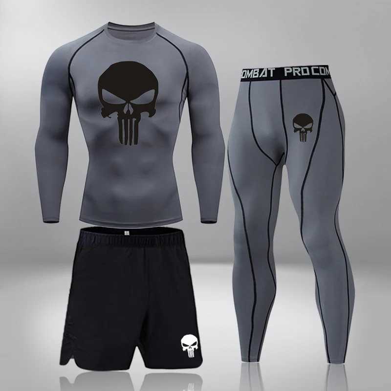 Gym Fitness Clothing Running Sports Clothing Tight Compression Sports Clothing 3 pieces/set Mens Hot Underwear X250129