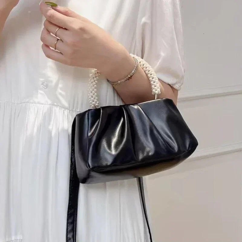 Fashion Pearl Handle Women Dinner Clutch Purse Handbags n Ladies Square Shoulder Bags Female Small Messenger Bag 250118