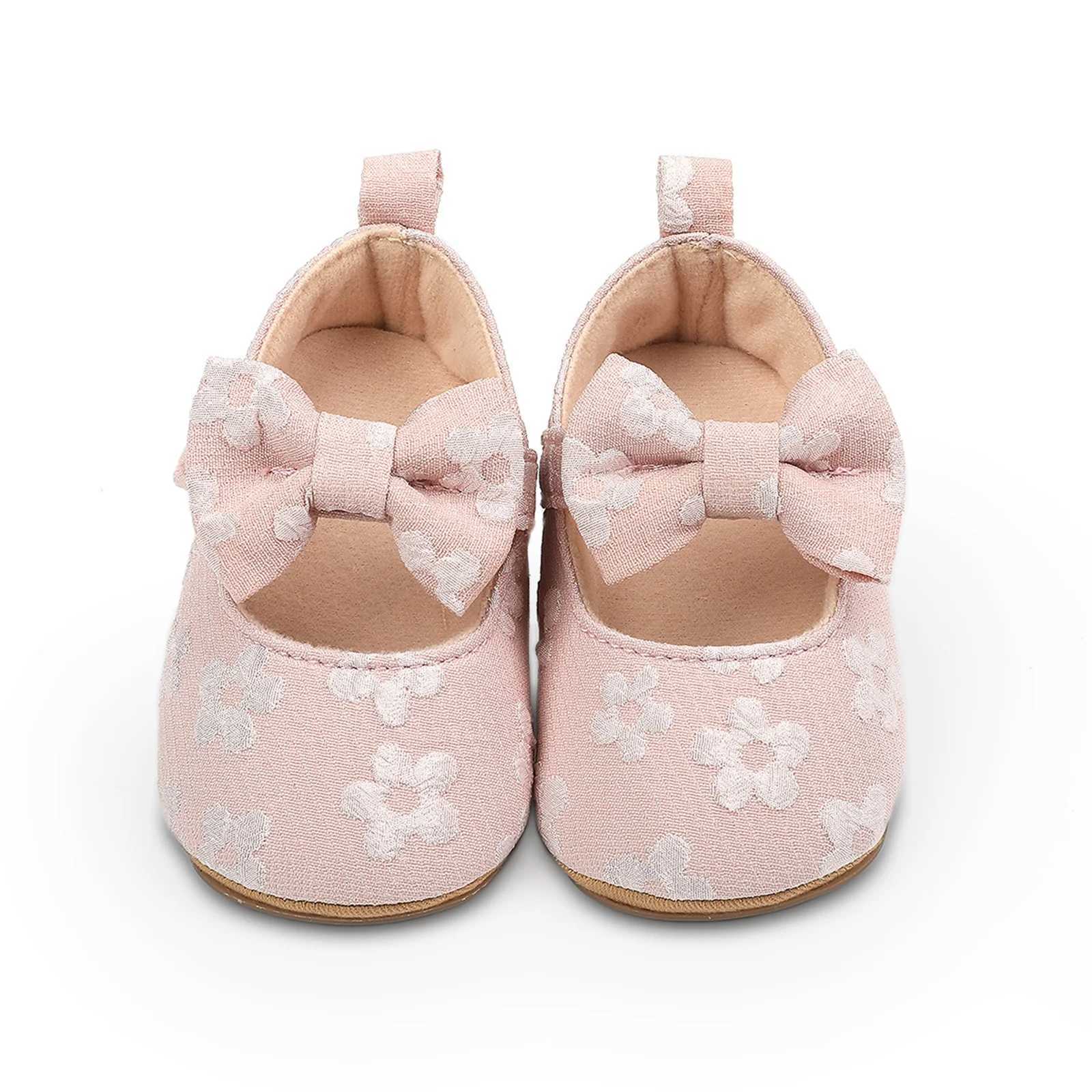 EWODOS Infant Baby Girls Casual Shoes Non-Slip Soft Sold Flower Bowknot Flats Toddler First Walker Spring Summer Princess Shoes X250129