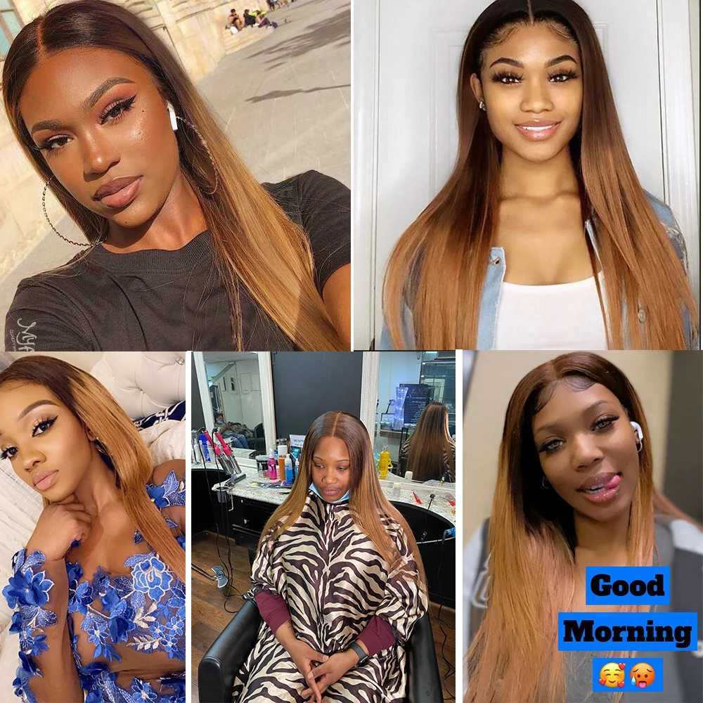 Ombre Bundles With Clo Brazilian Hair Weave Bundles With Clo Brown T4/30 Colored Human Hair Bundles With CloXJ250120