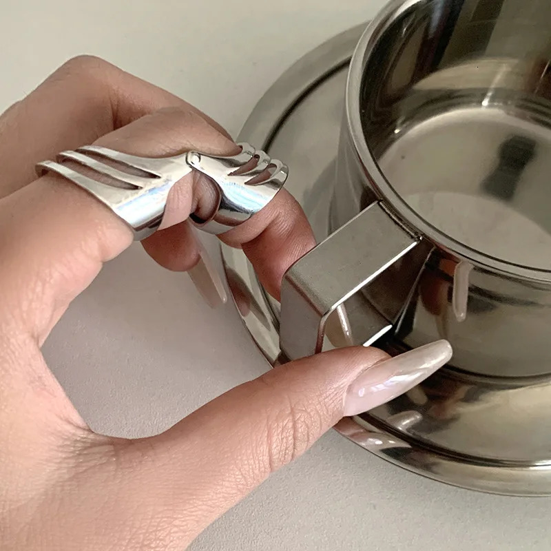 VENTFILLE 925 Sterling Silve Joint Ring for Women Gift Retro Punk Creative Personality Trend Hip Hop Jewelry Drop 250121