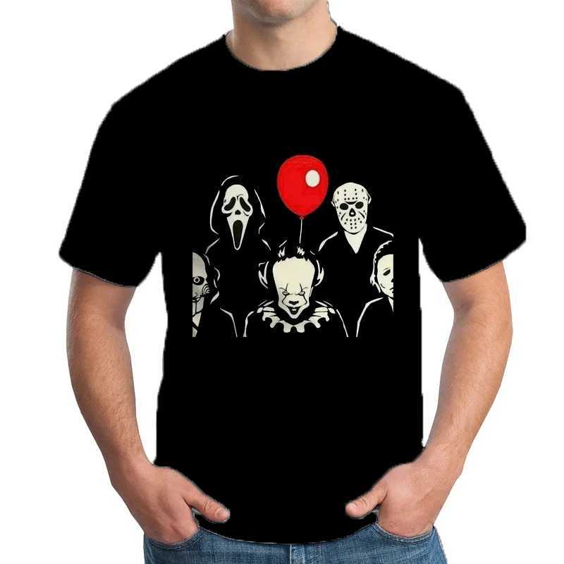 Mens Halloween T-Shirt Trend Clothes Gothic Streewear Man Hip Hop Tops Clown Graphic T Shirts Harajuku Male Short Sleeve TeeXJ250117
