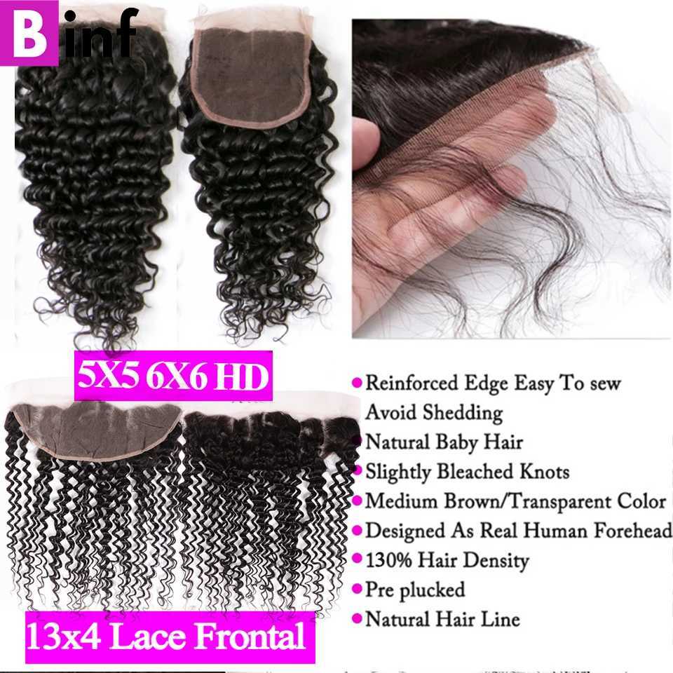 Deep Wave Human Hair Bundles With Clo 4x4 Lace Clos With Bundles Brazilian Hair Weave Bundles With Clo Remy HairXJ250120