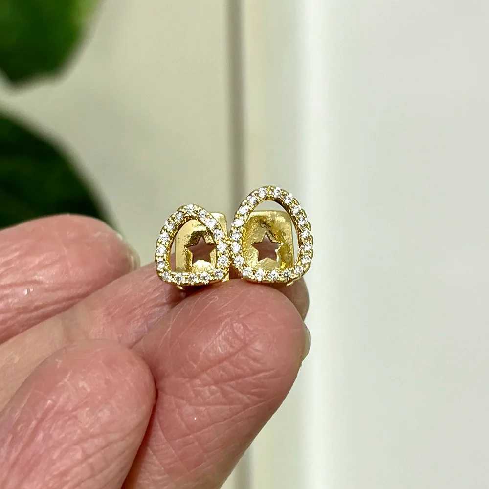 RACHELZ Hip Hop Shiny Zircon Double Hollow Teeth Grillz Fashion Full CZ Stone Tooth Caps For Women Men Punk Jewelry CosplayXJ250114