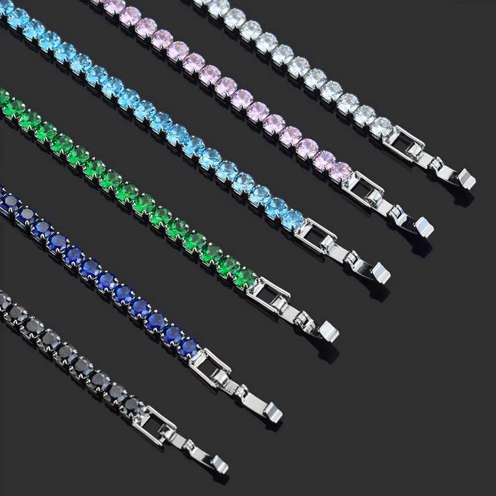 4mm Micro-inlaid Zircon Tennis Bracelet for Men 2025 New Men Bracelet Women Jewelry Accessories X250129