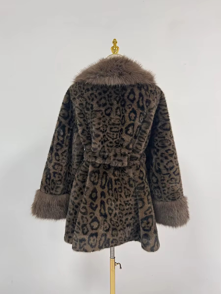 TWOTWINSTYL Temperament Blends Jacket For Women Lapel Long Sleeve Patchwork Lace Up Loose Fur Winter Coats Female Fashion New
