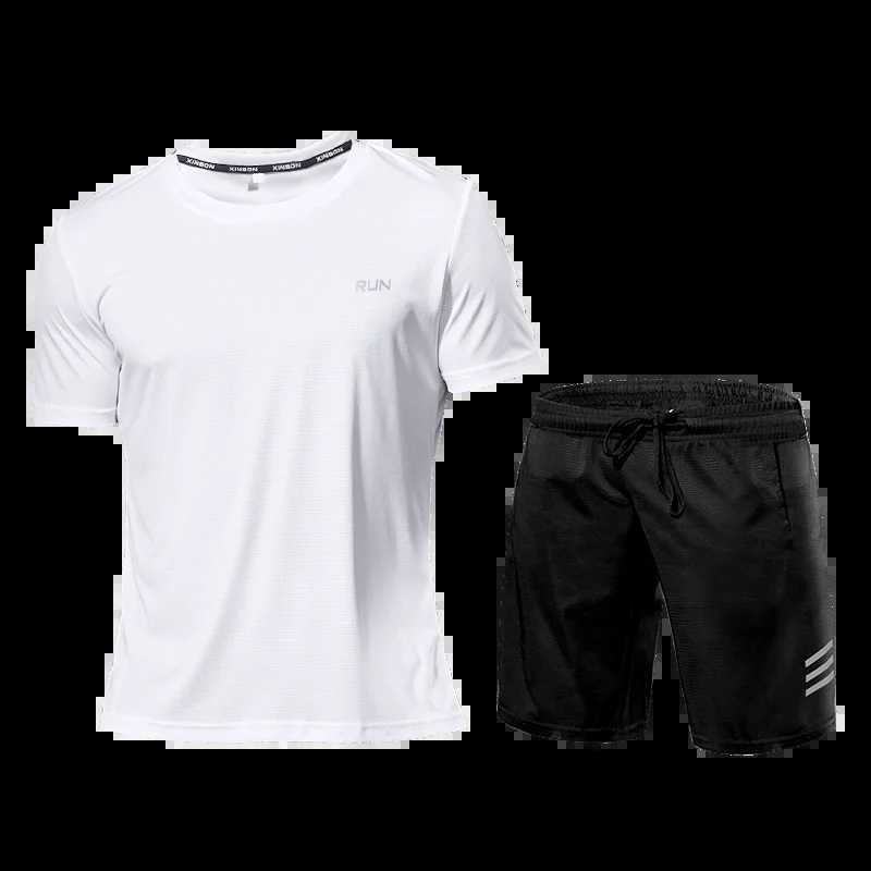 Mens Sportswear Tracksuit Set Sportswear Tights Workout Suit Moisture Wicking Jogging Gym T-Shirts Pants Shorts Clothing X250129