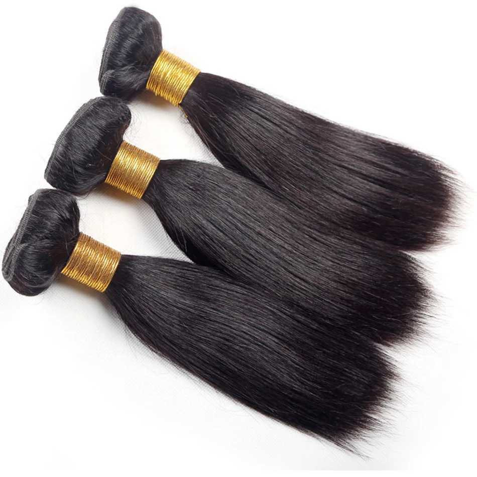12A Malaysian Straight Bundles With Clo 3 Bundles With Clo Unprocessed Virgin Short Bob Tissage Boucl Cheveux HumainXJ250120