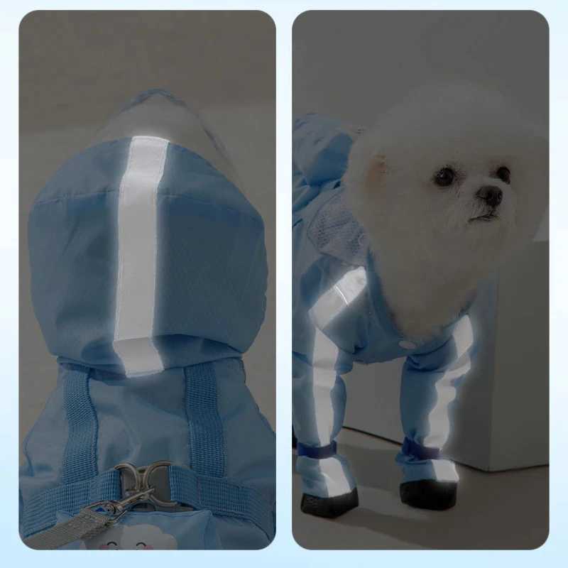 Dog Raincoat 1PC cat and dog rain poncho waterproof four-legged all-inclusive small medium-sized dog leash pet suppliesXJ250121