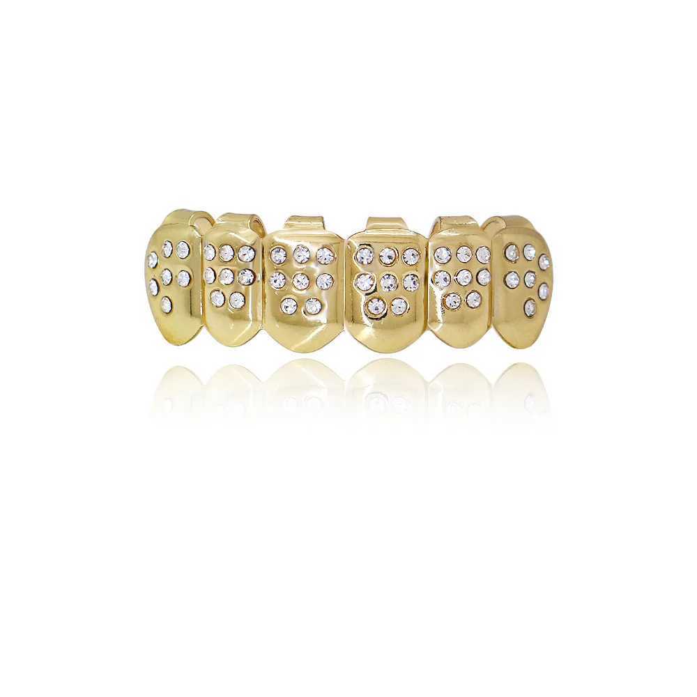 Fashion Gold Plated Teeth Grillz Hip Hop Cool Popular Vampire Gangsta Fang Tooth Cap Mold Kit Body Jewelry Gift NewXJ250114