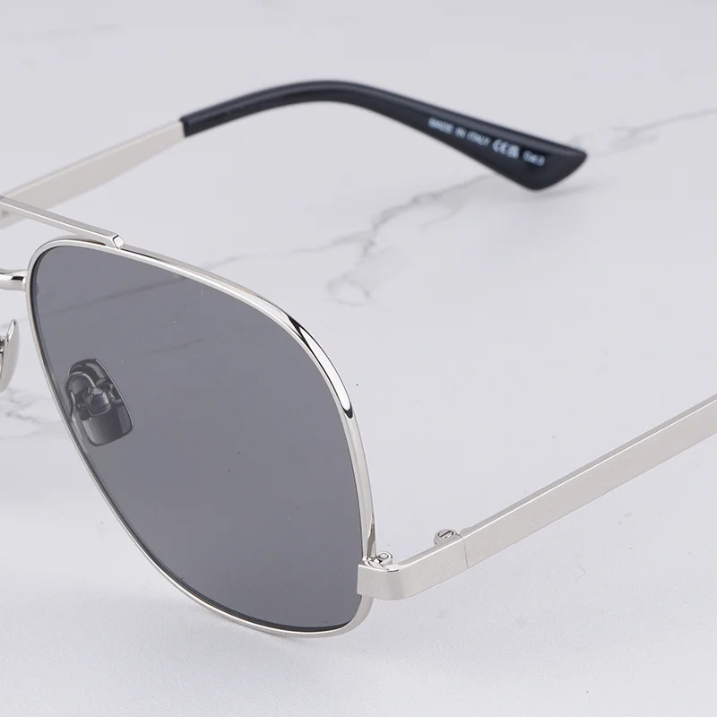 Arrive Womens High Street Sliver Pilot Sunglasses INS Fashion Double Bridge Sunnies Female Classic Alloy Solar Glasses 250117