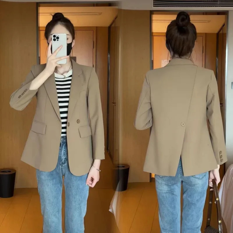 Autumn Petite WesternStyle Professional Suit For Women AgeReducing Top Elegant Jacket Fashionable Plus Size Blazer 250122