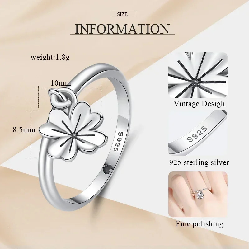 KALETINE Retro Punk 925 Sterling Silver Rings For Women Flower Pendant Trendy Male Men Jewelry Halloween Accessories Bijoux 250121