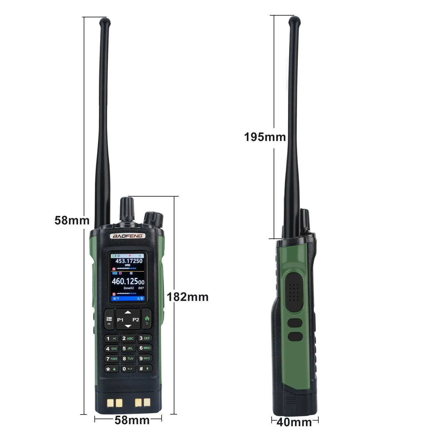 Baofeng UV-32 Multi-band 10W GPS wireless connections App Program FM Air Band Walkie Talkie 2.0 HD Display 2200mAh USB-C Charging Battery X250129
