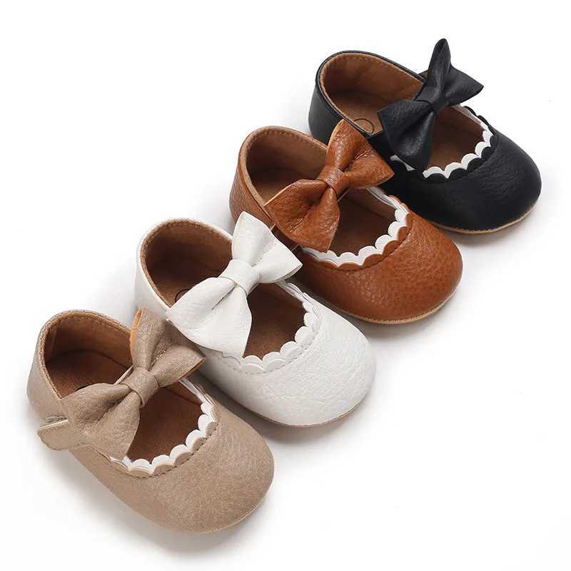 Infant Toddler Bowknot Non-slip Rubber Soft-Sole Flat 0-18 Months Baby Casual Shoes PU First Walker Newborn Bow Decor X250129