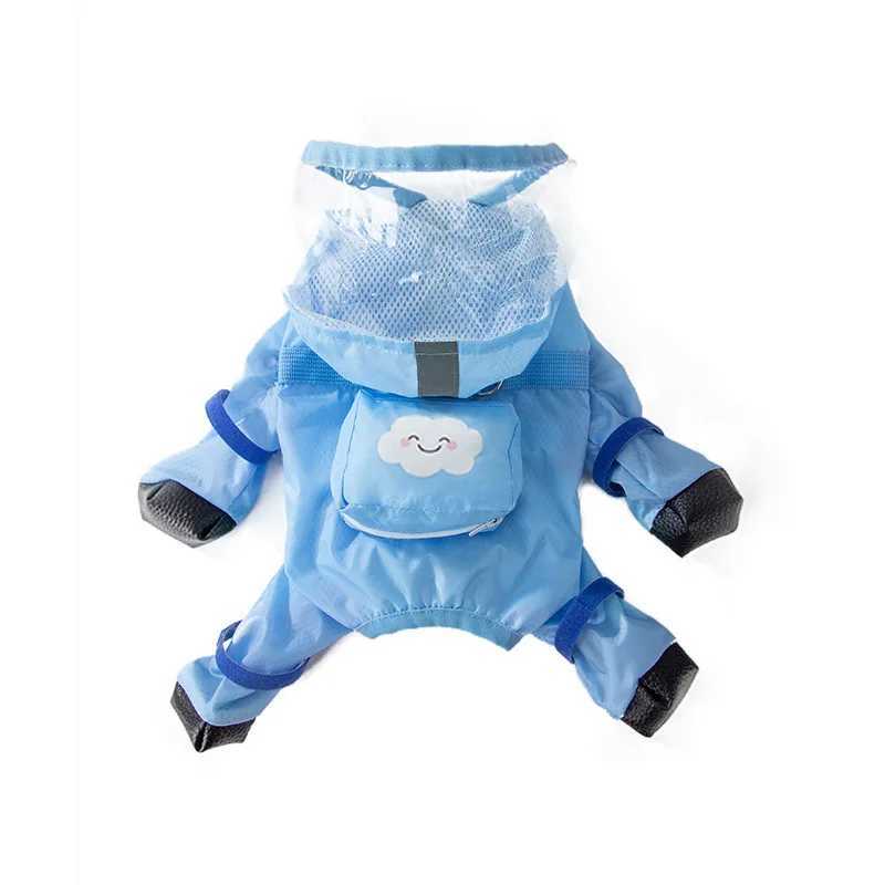 Dog Raincoat 1PC cat and dog rain poncho waterproof four-legged all-inclusive small medium-sized dog leash pet suppliesXJ250121