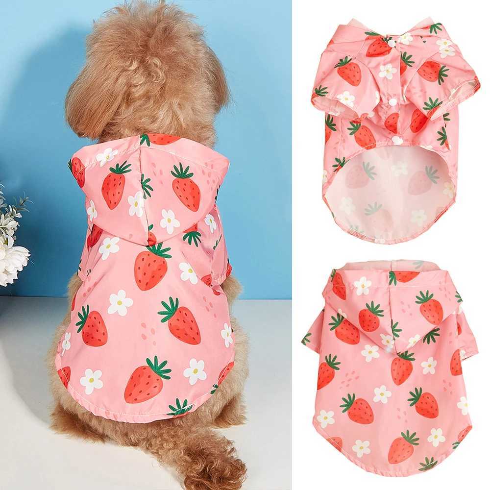 Cartoon Pet Dog Raincoat Waterproof Hooded Jumpsuit For Small Dogs Summer Outdoor Puppy Dog Rain Coat Jacket Pet Supplies XS-XLXJ250121