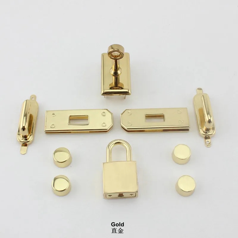 1-5Sets Metal Rectangle Eyelets Locks Hanger Panel Woman Bags Handbags Purse Hardware Clasp Closure Twist Locks DIY Accessories 250121