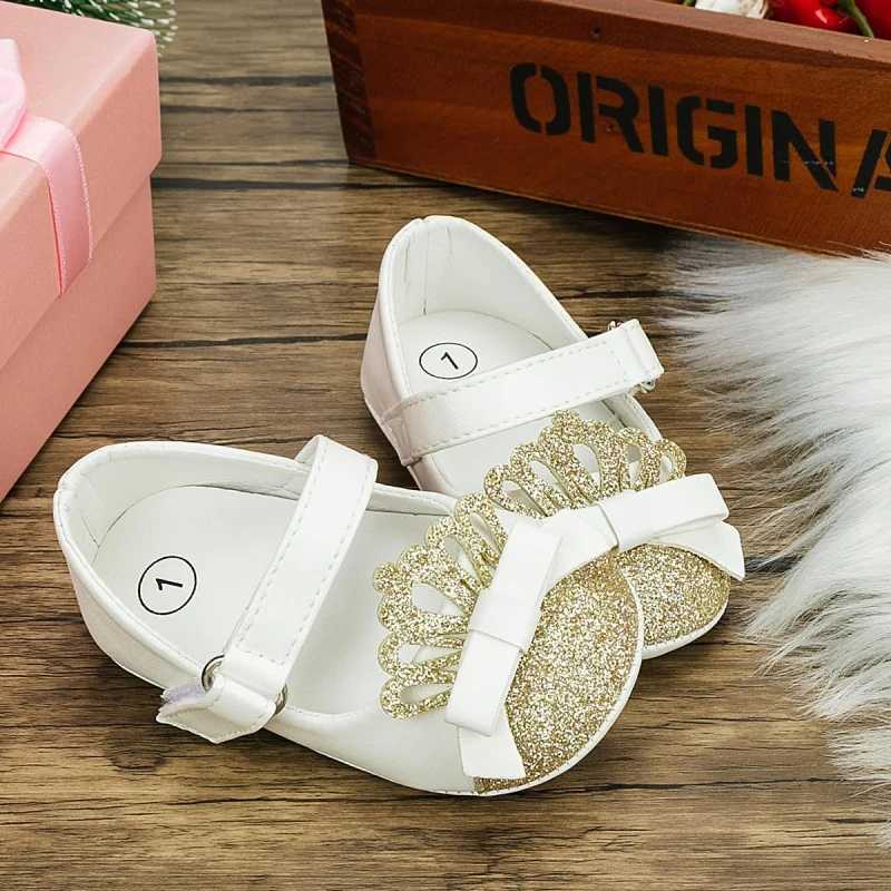 0-18M Newborn Baby Girls Shoes Infant Toddler Sequined Crown Bling Princess Non-slip Rubber Bottom Soft Sole Flat Firstwalkers X250129