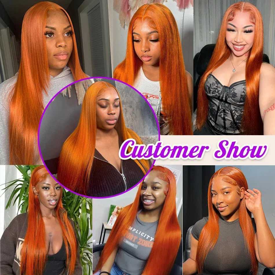 Cheap 8-30 #350 Ginger Straight Human Hair Bundles With Clo Frontal Brazilian Virgin Human Hair Weave Bundles And CloXJ250120