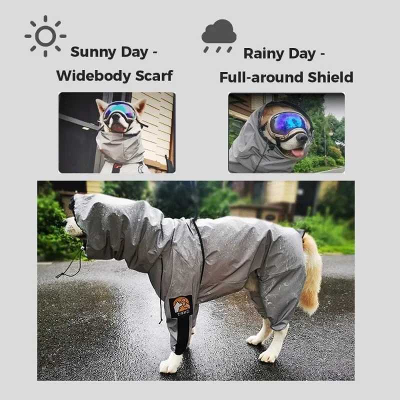 Reflective Pet Dog Jumpsuit Waterproof Raincoat Sunscreen Dog Outdoor Clothes Jacket for Small Medium Large Dog Pet SuppliesXJ250121