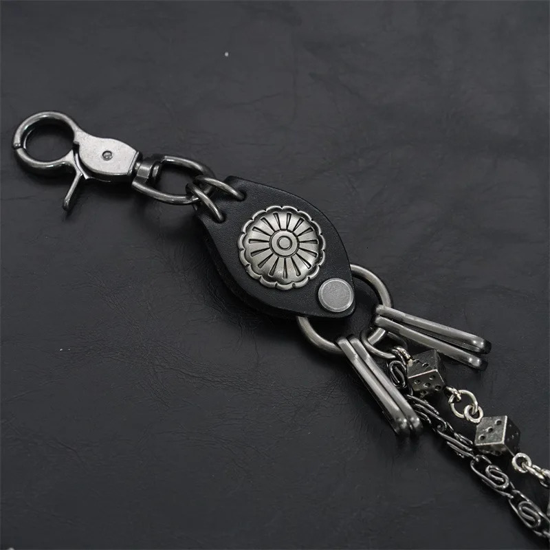 Mens Motorcycle KeyChain Jean Biker Wallet Belts Chain Skull Charm Leather Gothic Rock Pants Trousers Waist Key Mens 250122